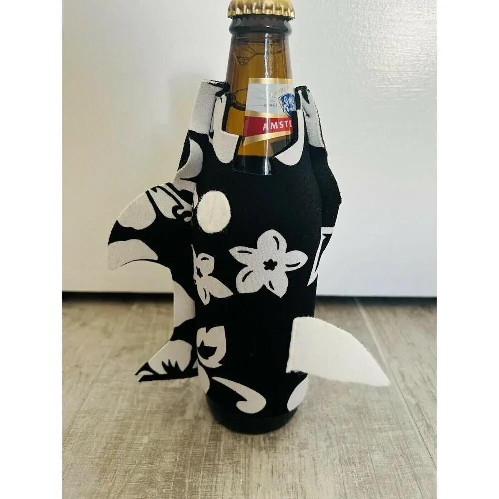 Sharkoozie Shark Koozie Beer Bottle Insulator Sleeve Cooler Black NEW Novelty